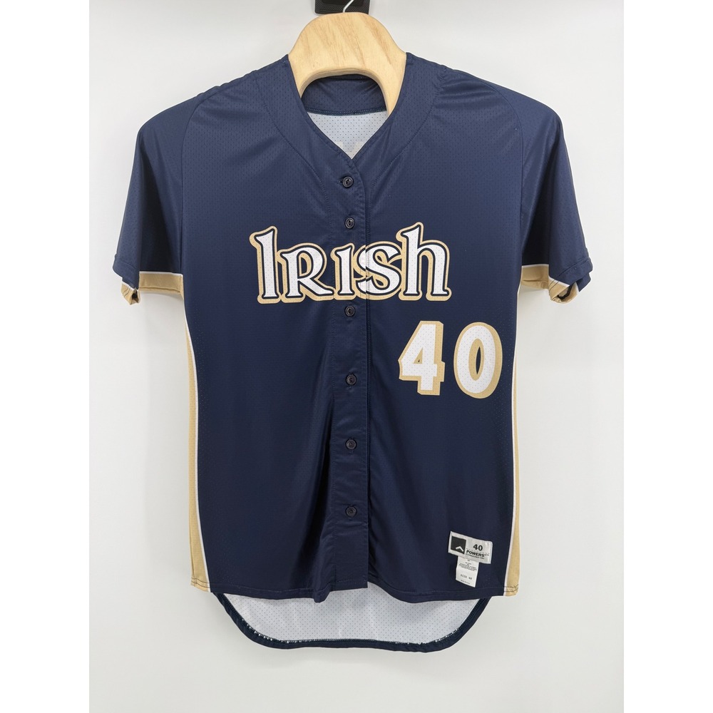 Adidas Notre Dame Fighting Irish Jersey‎ 42 Polyester Navy Gold #40 Collegiate